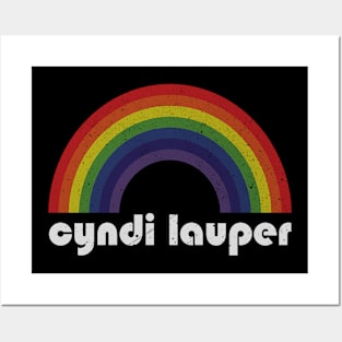 Cyndi Lauper / Vintage Rainbow Design // Fan Art Design Posters and Art